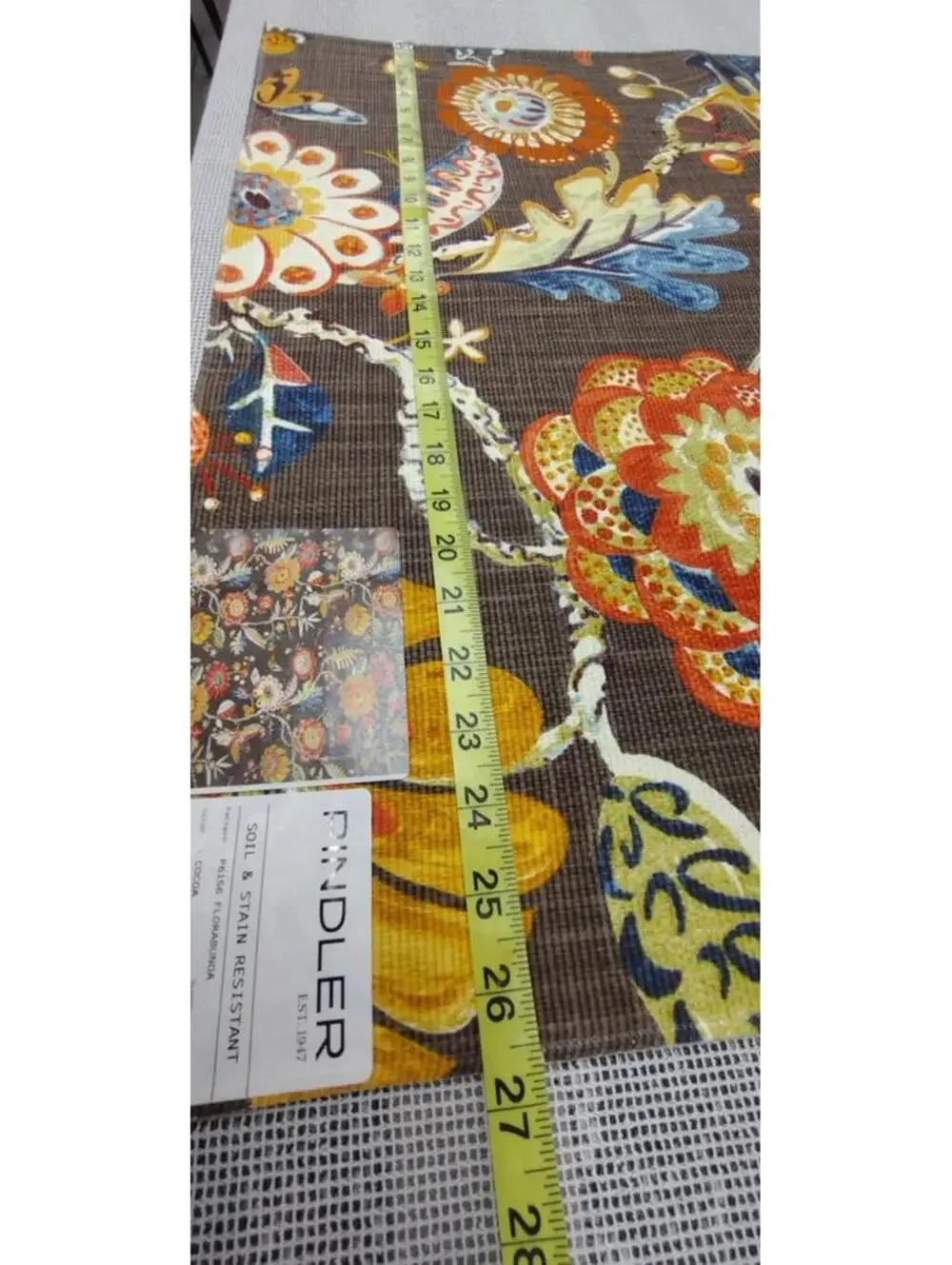 Bohemian Floral Wild Big Flowers Pindler Cotton Designer Fabric Sampler 23 x 23